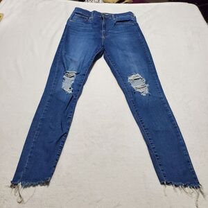LEVI STRAUSS Mile High Super Skinny Jeans Womens 29 Medium Wash Distressed 29x30
